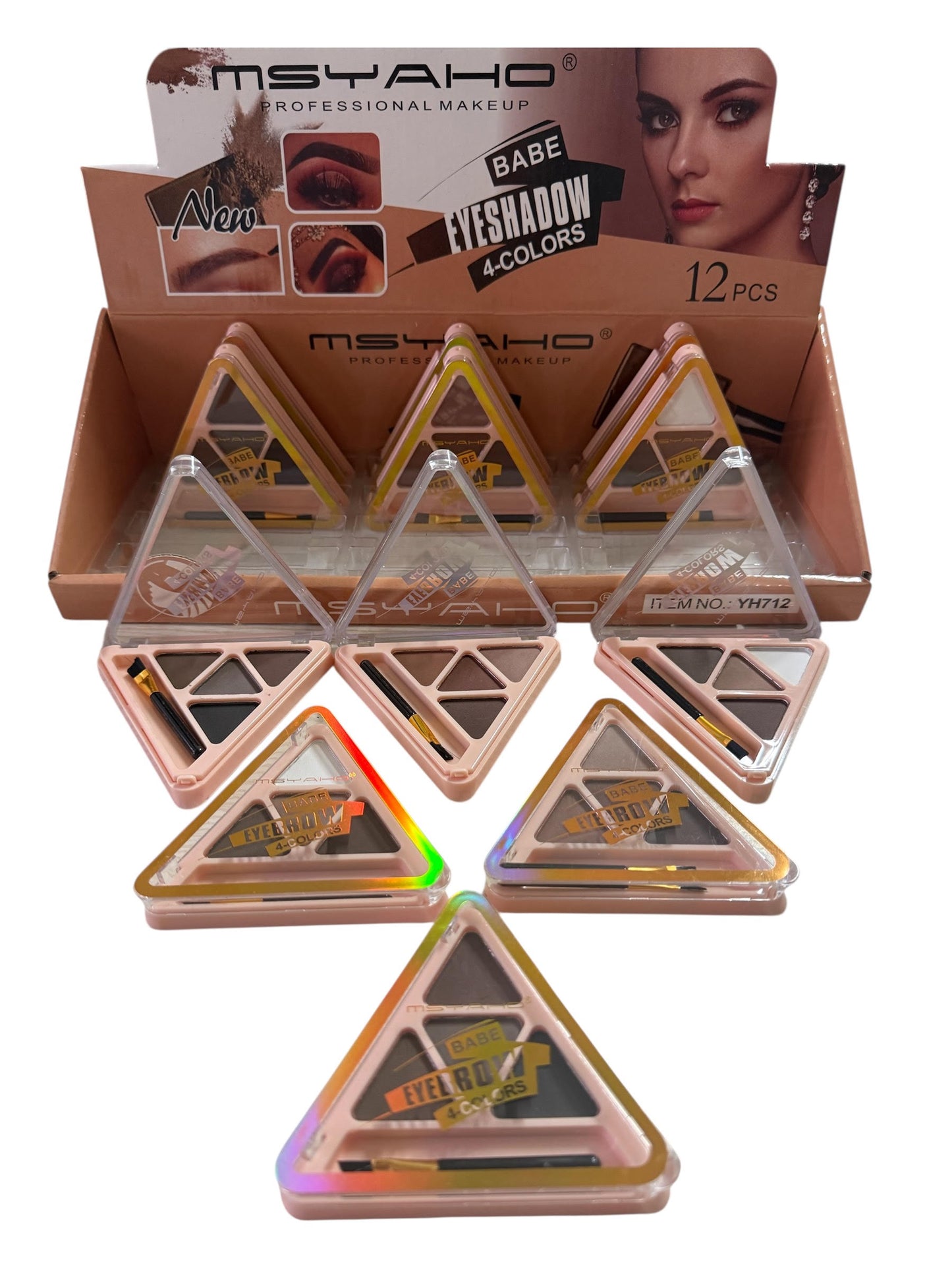 Box 12 palette ombretto 4 colori 3 modelli più pennello