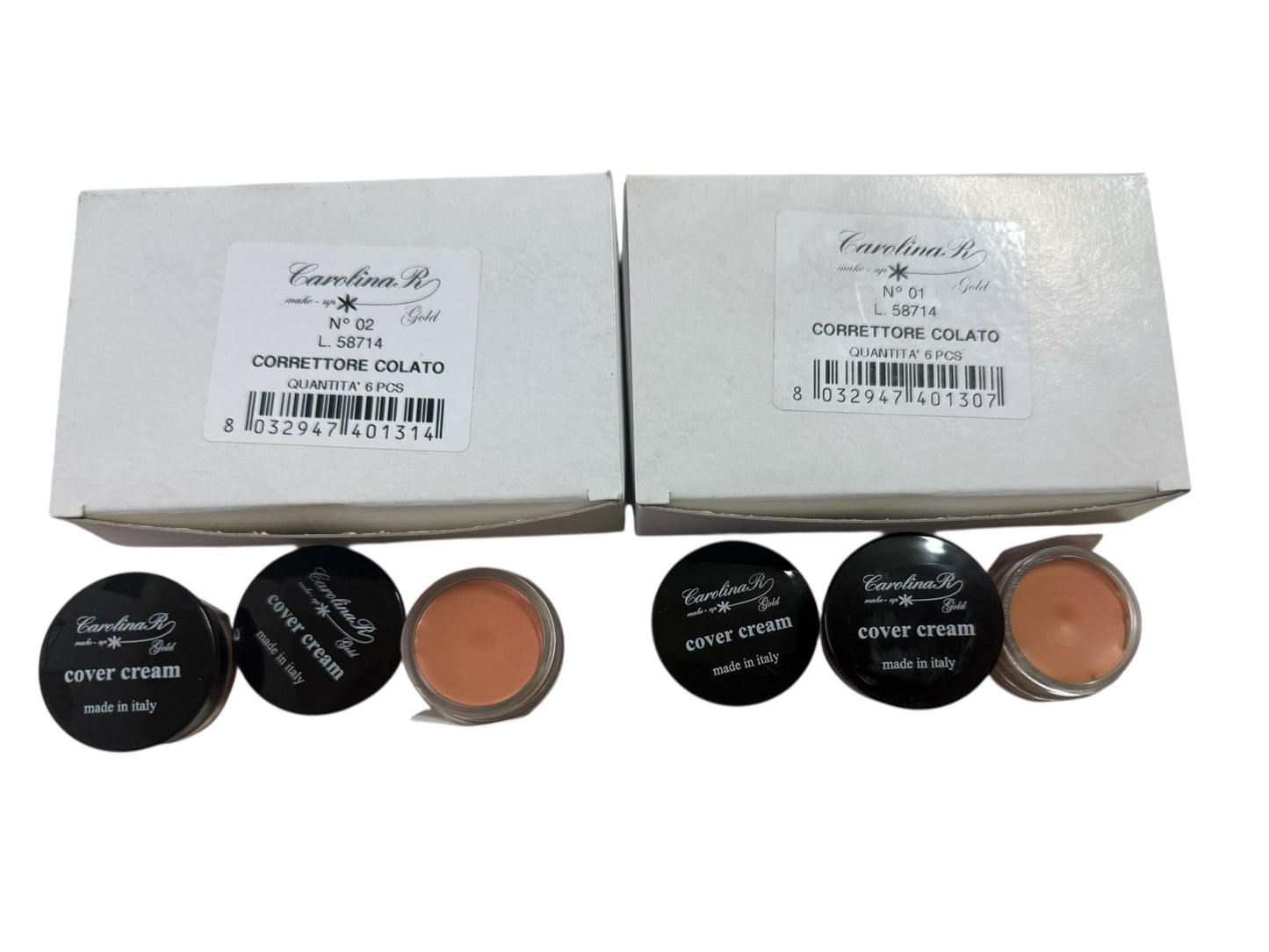20 pezzi correttore in crema CAROLINA 2 tonalità