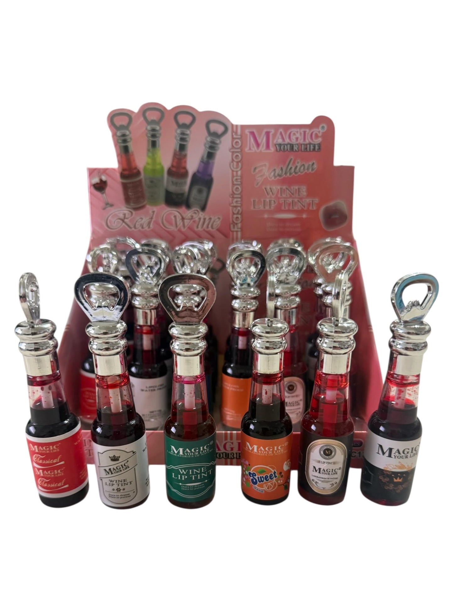 Box 24 tinte labbra a bottiglia 6 tonalità