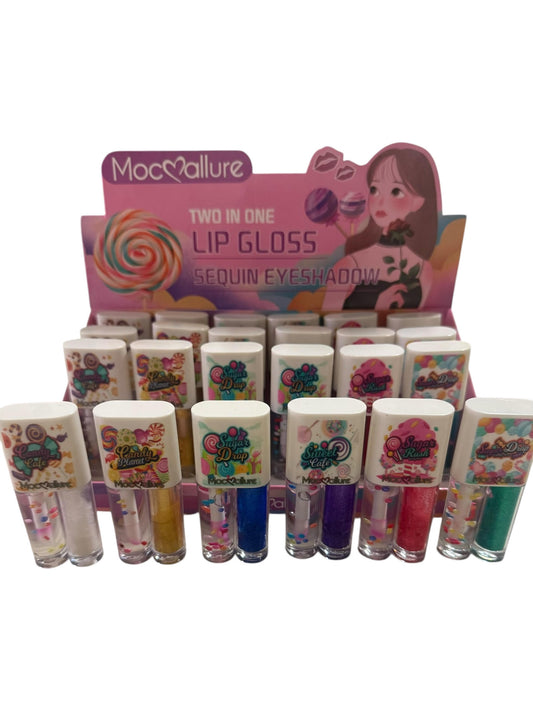 Box 24 pezzi duo lip + ombretto 6 tonalità