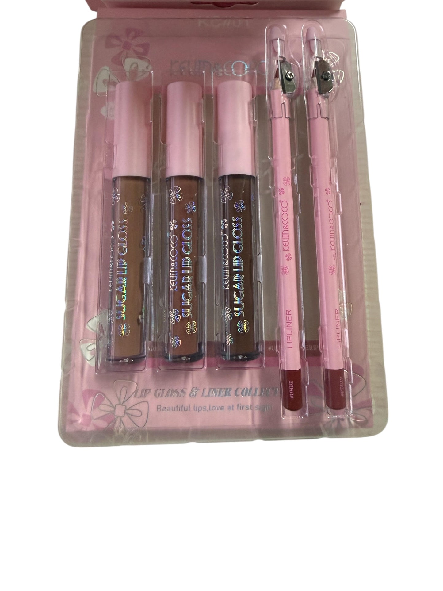 10 Confezione Kevin&Coco Con 3 Lip Matt 3 tonalità 2 matite labbra 2 tonalità con temperino