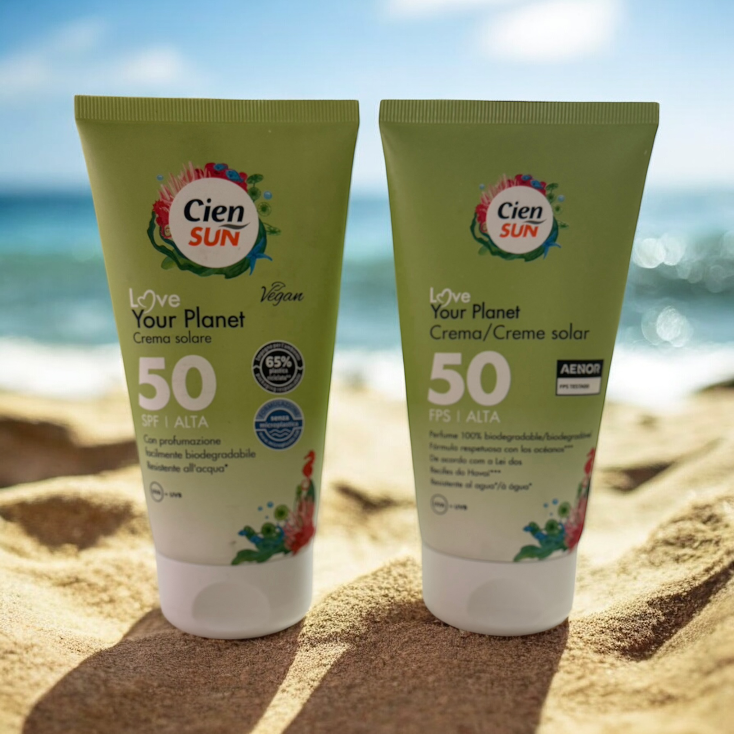 10 pezzi crema solare 50 love your planet