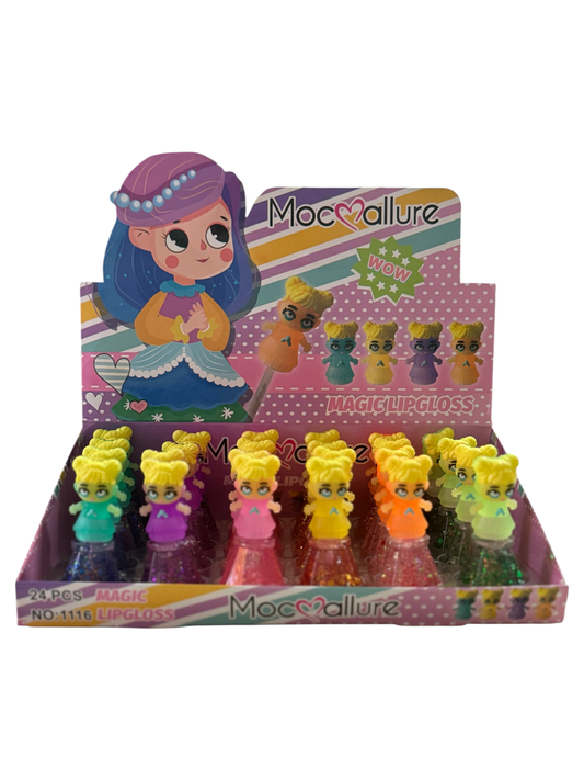 box 24 lip gloss super glitter 6 tonalità