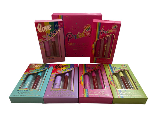 Box con 6 set all'interno 3 in 1 lip rossetto matita