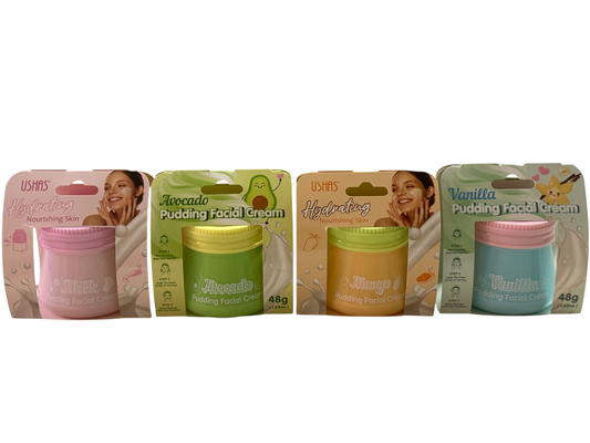 Cartone 12 pezzi misti crema viso USHAS 4 fraganze